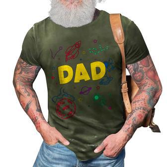 Dad Outer Space Daddy Planet Birthday Fathers Gift For Women 3D Print Casual Tshirt | Mazezy