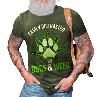 Dogs And Weed Dad Mom Dog Lover Cannabis Marijuana Gift For Women 3D Print Casual Tshirt | Mazezy