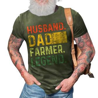 Fathers Day Husband Dad Farmer Legend Funny Vintage 3D Print Casual Tshirt - Seseable