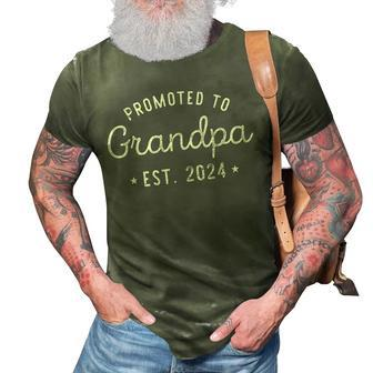 Grandpa Est 2024 For Fathers Day Soon To Be Grandpa 2024 3D Print Casual Tshirt - Seseable