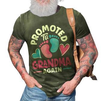 Grandparents Day Grandma Grandpa Promoted To Grandma Again 3D Print Casual Tshirt - Seseable