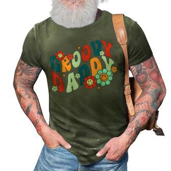 Groovy Daddy Retro Fathers Day Hippie Floral Dad Daddy Men 3D Print Casual Tshirt - Seseable