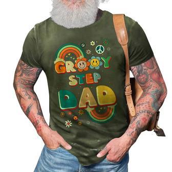 Groovy Step Dad Stepdaddy Step Father Fathers Day Retro Gift For Mens 3D Print Casual Tshirt - Seseable