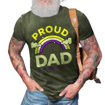 Nonbinary Pride Subtle Proud Non Binary Dad Lgbt Enby Flag Gift For Mens Gift For Women 3D Print Casual Tshirt | Mazezy