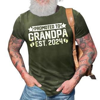 Pregnancy Announcement Grandparents Promoted To Grandpa 2024 Gift For Mens 3D Print Casual Tshirt - Seseable