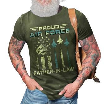 Proud Air Force Fatherinlaw Us Air Force Graduation Gift 3D Print Casual Tshirt - Seseable