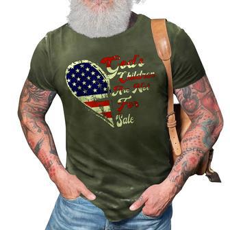 Retro Heart Gods Children Are Not For Sale American Flag Retro Gifts 3D Print Casual Tshirt | Mazezy