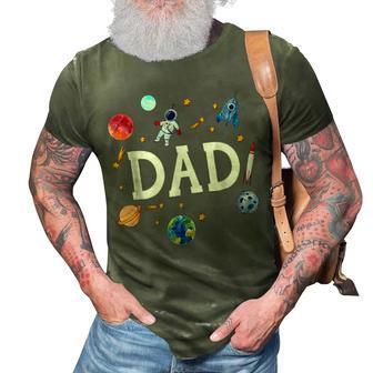 Space Dad Outer Space Crew Astronaut Funny Fathers Day 2023 Gift For Women 3D Print Casual Tshirt | Mazezy
