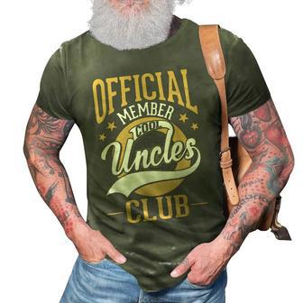 Uncle Fathers Day Official Member Cool Uncles Club Gift For Mens 3D Print Casual Tshirt - Seseable