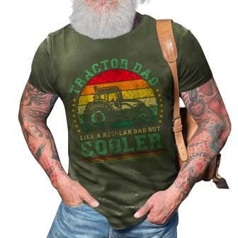 Vintage Tractor Dad Like A Regular Dad Tractor Fathers Day Gift For Mens 3D Print Casual Tshirt - Seseable