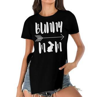 Bunny Mom Funny Rabbit Mum Gift For Women Women's Short Sleeves T-shirt With Hem Split | Mazezy