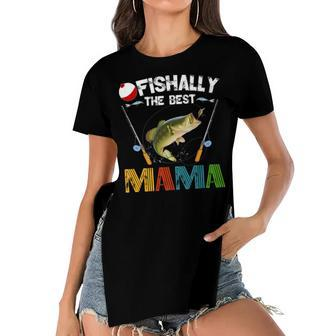 Ofishally The Best Mama Fishing Rod Mommy Funny Mothers Day Gift For Women Women's Short Sleeves T-shirt With Hem Split | Mazezy AU
