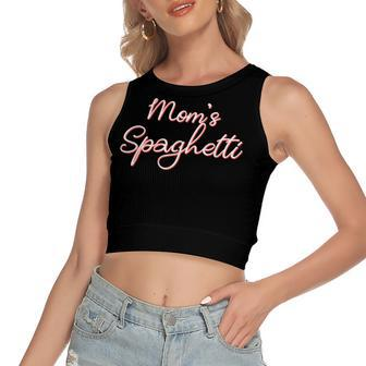 Moms Spaghetti And Meatballs Lover Meme Women's Crop Top Tank Top | Mazezy