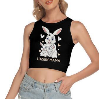 Rabbit Mum Cute Bunny Outfit For Girls Women's Crop Top Tank Top | Mazezy