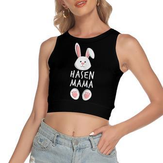 Rabbit Mum Partner Look Easter Bunny Easter Women's Crop Top Tank Top | Mazezy