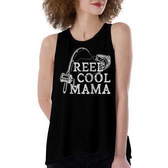 Retro Reel Cool Mama Fishing Fisher Women's Loose Tank Top | Mazezy