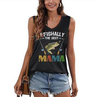 Ofishally The Best Mama Fishing Rod Mommy Women's V-neck Tank Top | Mazezy UK