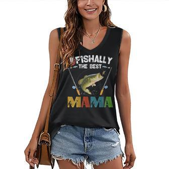 Ofishally The Best Mama Fishing Rod Mommy Women's V-neck Tank Top | Mazezy AU
