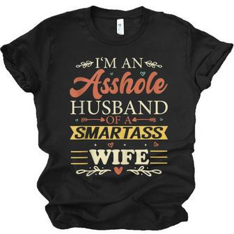Im An Asshole Husband Of A Smartass Wife Jersey T-Shirt | Mazezy AU