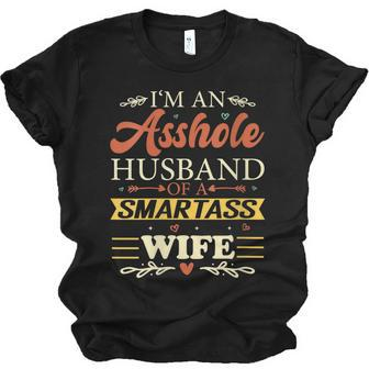 Im An Asshole Husband Of A Smartass Wife Jersey T-Shirt | Mazezy CA