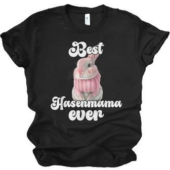 Best Rabbit Mama Ever Retro Winter Rabbit Mum Jersey T-Shirt | Mazezy