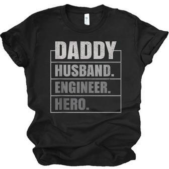 Daddy Husband Engineer Hero Fathers Day Jersey T-Shirt | Mazezy