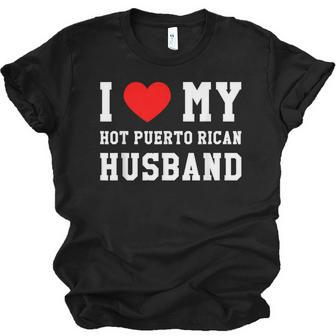 I Love My Hot Puerto Rican Husband Red Heart Jersey T-Shirt | Mazezy