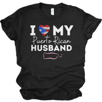 I Love My Puerto Rican Husband Fathers Day Best Husband Jersey T-Shirt | Mazezy