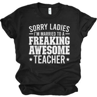 Married To An Awesome Teacher Husband Of A Teacher Jersey T-Shirt | Mazezy