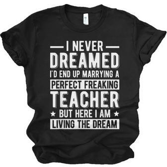 Marrying A Perfect Teacher Husband Of A Teacher Jersey T-Shirt | Mazezy
