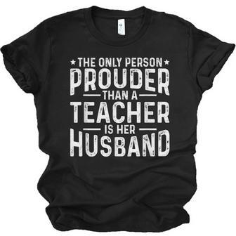 Proud Teacher Husband Of A Teacher Teachers Husband Jersey T-Shirt | Mazezy
