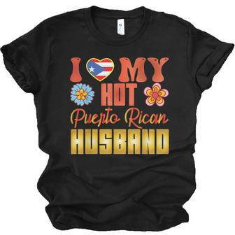 Puerto Rico I Love My Hot Puerto Rican Husband Jersey T-Shirt | Mazezy