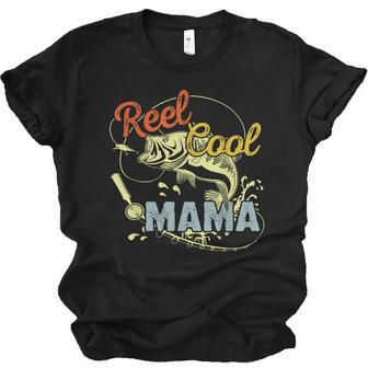 Retro Reel Cool Mama Fishing Lover Jersey T-Shirt | Mazezy