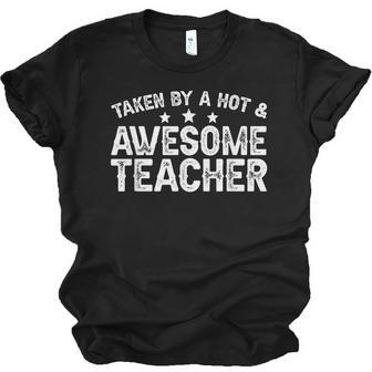 Taken By A Hot & Awesome Teacher Husband Of A Teacher Jersey T-Shirt | Mazezy