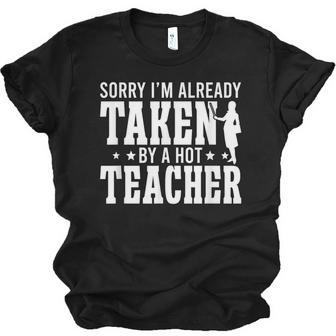 Taken By A Hot Teacher Husband Of A Teacher Teachers Husband Jersey T-Shirt | Mazezy
