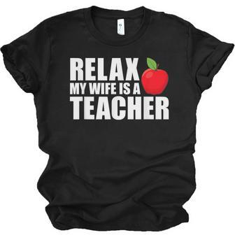 My Wife Is A Teacher Husband Of A Teacher Jersey T-Shirt | Mazezy