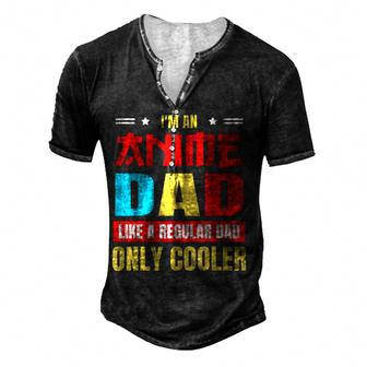 Anime Dad Like A Regular Dad Only Cooler Otaku Fathers Day For Women Men's Henley T-Shirt | Mazezy
