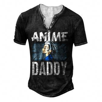 Anime Daddy Saying Animes Hobby Lover Dad Father Papa For Women Men's Henley T-Shirt | Mazezy