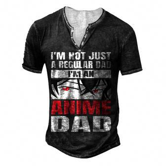 Anime Fathers Birthday Im An Anime Dad Fathers Day For Women Men's Henley T-Shirt | Mazezy