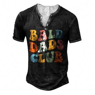 Bald Dads Club Dad Fathers Day Bald Head Joke For Women Men's Henley T-Shirt | Mazezy