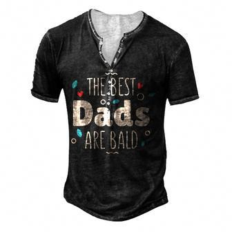 The Best Dads Are Bald Alopecia Awareness And Bald Daddy For Women Men's Henley T-Shirt | Mazezy