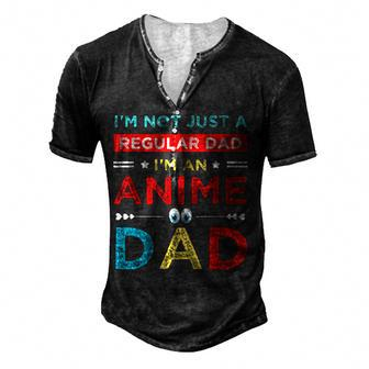 Fathers Birthday Im An Anime Dad Fathers Day Otaku For Women Men's Henley T-Shirt | Mazezy