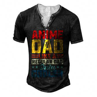 Father’S Day Anime Dad Daddy Father Papa Graphic From Son For Women Men's Henley T-Shirt | Mazezy AU