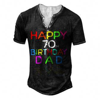 Happy 70Th Birthday Dad Birthday 70 Years Old For Women Men's Henley T-Shirt | Mazezy