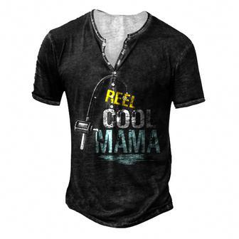 Reel Cool Mama Fishing Fisherman Retro For Women Men's Henley T-Shirt | Mazezy DE