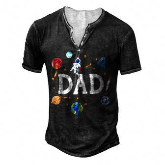 Space Dad Outer Space Crew Astronaut Fathers Day 2023 For Women Men's Henley T-Shirt | Mazezy