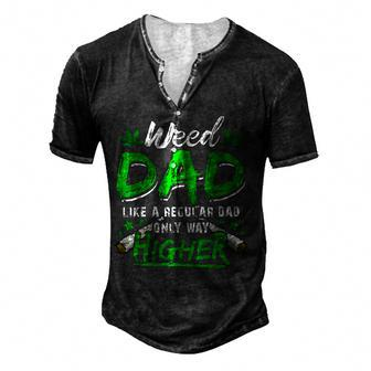Weed Dad Marijuana 420 Cannabis Thc For Fathers Day For Women Men's Henley T-Shirt | Mazezy
