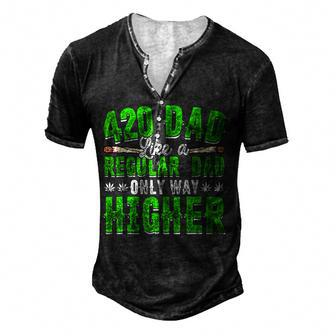 Weed Dad Pot Fathers Day Cannabis Marijuana Papa Daddy For Women Men's Henley T-Shirt | Mazezy CA