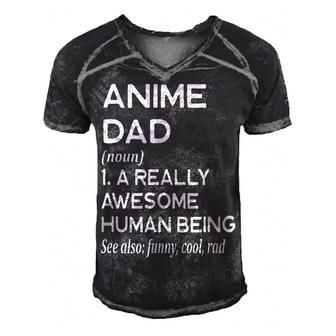 Anime Dad Definition Gift For Women Men's Short Sleeve V-neck 3D Print Retro Tshirt | Mazezy AU