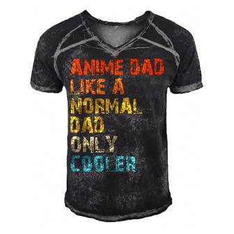 Anime Dad Like A Normal Dad But Cooler Fathers Day Anime  Gift For Women Men's Short Sleeve V-neck 3D Print Retro Tshirt